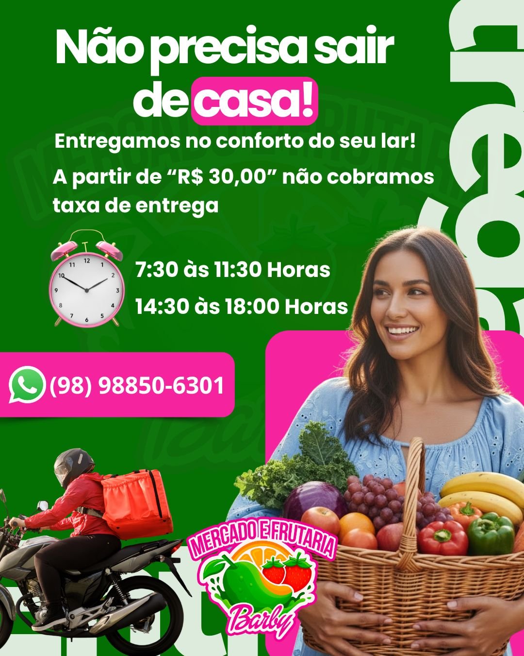 Azul e Laranja Moderno Entrega Post para Instagram