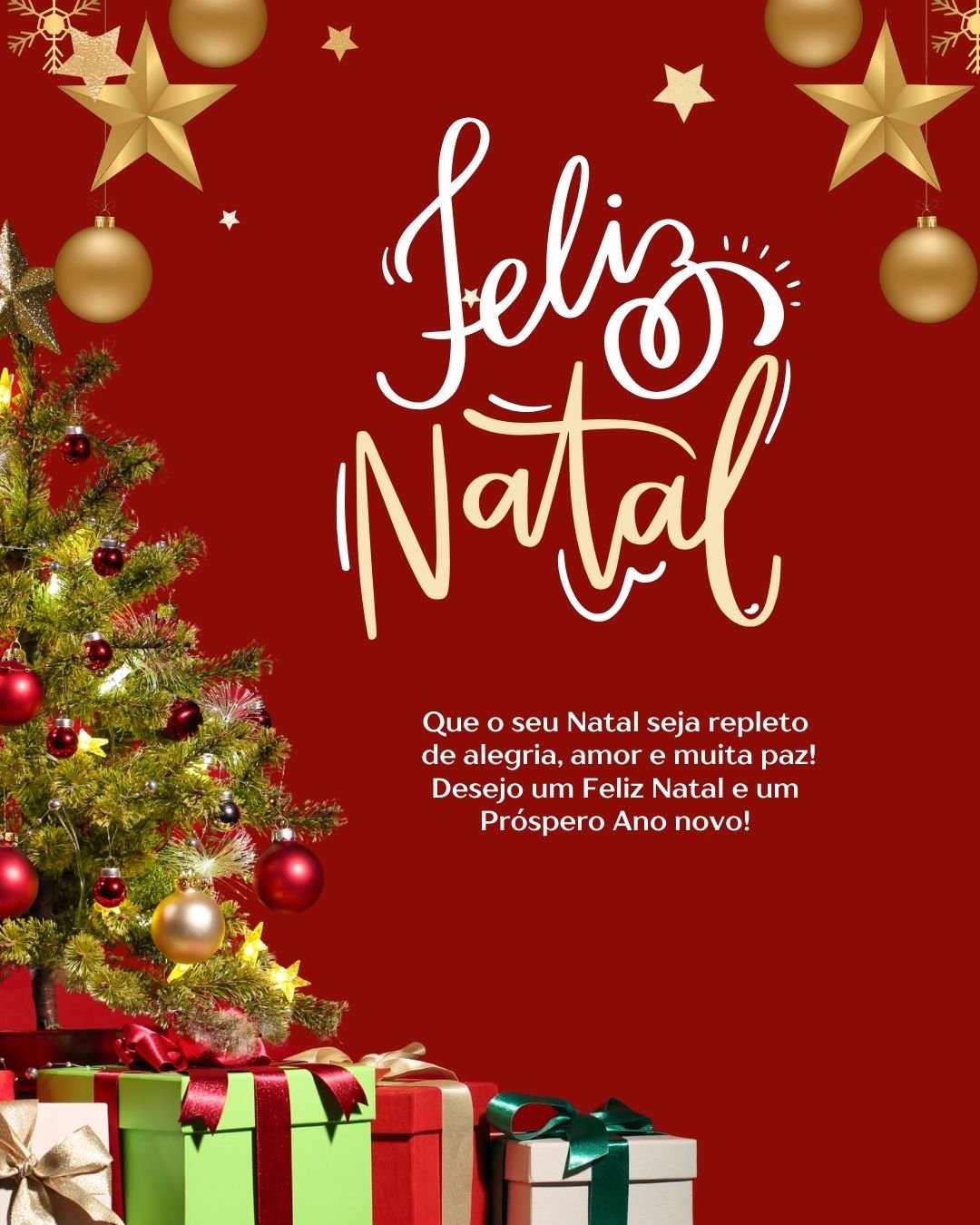 Feliz natal moderno simples vermelho post de instagram